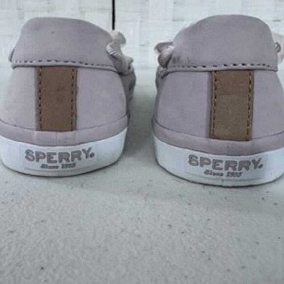 "SPERRY" Sailor ,Leather, Ribbon Lace- Up Boat Shoe , Gray/Lavender,SZ 8, Summer - Picture 5 of 8